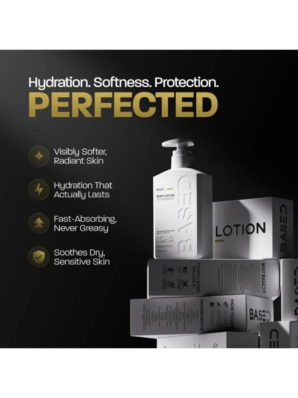 Hydrating Men's Body Lotion with Ceramides - Fast Absorbing, Non-Greasy, Santal